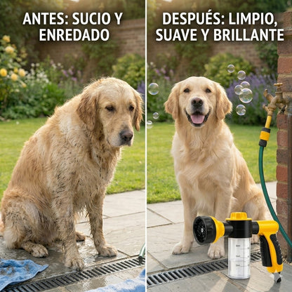 Pistola espumadora para baño de mascotas