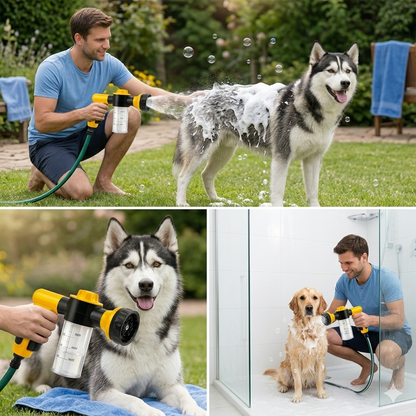 Pistola espumadora para baño de mascotas